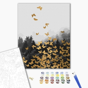 Картина по номерам Абстракції - Лісове золото