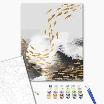 Картина по номерам Абстракції - Морське золото