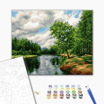 Картина по номерам Природа - Лісова річечка