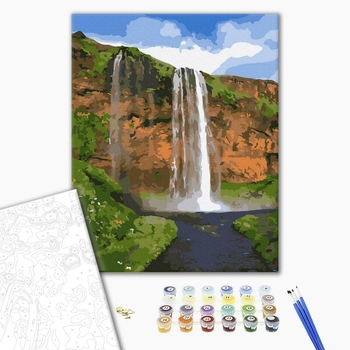 Картина по номерам Природа - Водоспад із гір