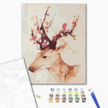 Картина по номерам Тварини, птахи та риби - Квітучий олень