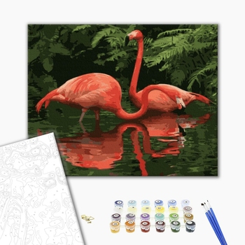 Картина по номерам Тварини, птахи та риби - Райські фламінго
