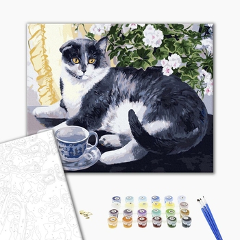 Картина по номерам Тварини, птахи та риби - Бабусин улюбленець