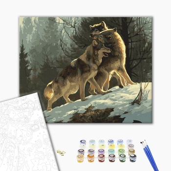 Картина по номерам Тварини, птахи та риби - Брати-вовки