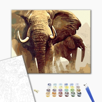 Картина по номерам Тварини, птахи та риби - Пісочний слон
