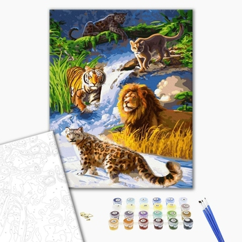 Картина по номерам Тварини, птахи та риби - Котячий водопій