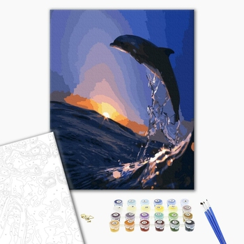 Картина по номерам Тварини, птахи та риби - Захід дельфіна