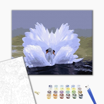 Картина по номерам Тварини, птахи та риби - Лебеді в коханні