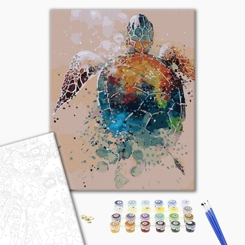 Картина по номерам Абстракції - Вітражна черепаха