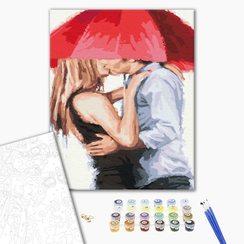 Картина по номерам Романтика - Він і вона під парасолькою