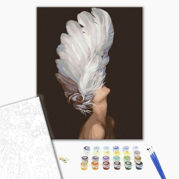 Картина по номерам Авторські колекції - Жінка в пір'ї