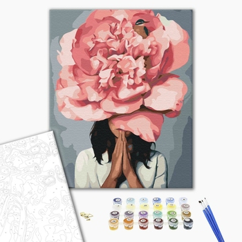 Картина по номерам Авторські колекції - Дівчина рожевий піон