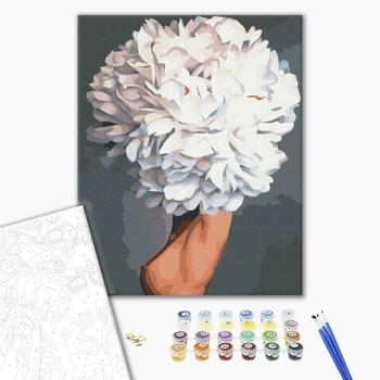 Картина по номерам Абстракції - Дівчина білий піон