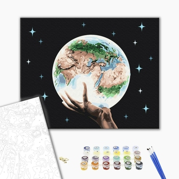 Картина по номерам Абстракції - Планета в руках людини