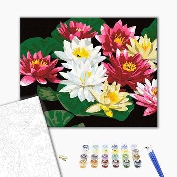 Картина по номерам Квіти - Кольорові лотоси
