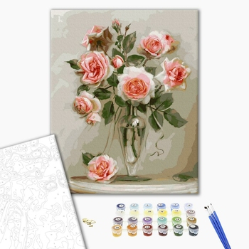 Картина по номерам Квіти - Тендітні троянди