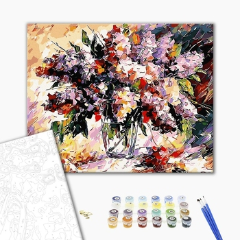 Картина по номерам Квіти - Натюрморт бузок маслом