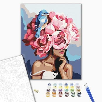 Картина по номерам Люди на картинах - Моя пташка в піонах