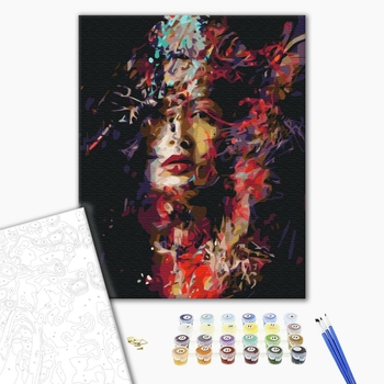 Картина по номерам Поп Арт - Дівчина контрастів