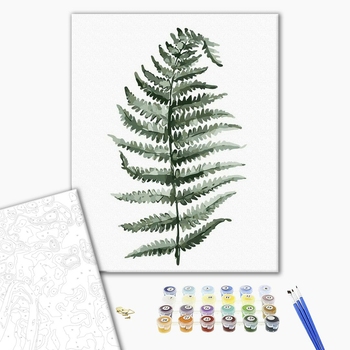 Картина по номерам Квіти - Лист папороті