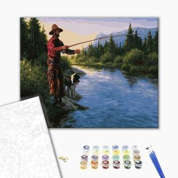 Картина по номерам Репродукції художників - Рибак на річці