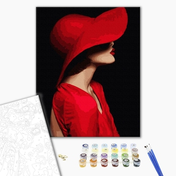 Картина по номерам Люди на картинах - Незнайомка в червоному