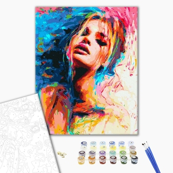 Картина по номерам Поп Арт - Дівчина в фарбах