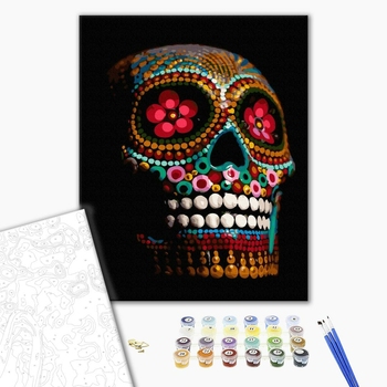 Картина по номерам Абстракції - Етнічний череп