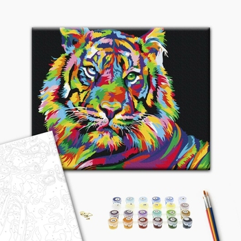 Картина по номерам Поп Арт - Тигр поп-арт
