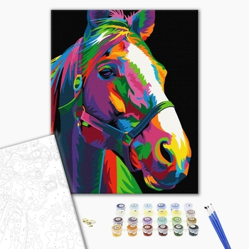 Картина по номерам Поп Арт - Веселковий скакун