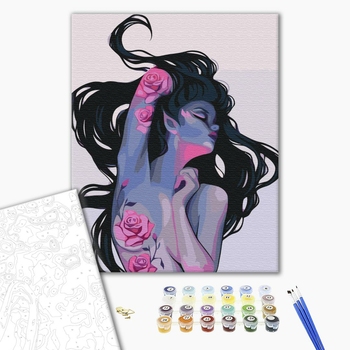 Картина по номерам Абстракції - Татуювання ельфійки