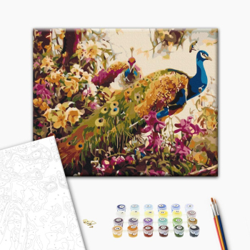 Картина по номерам Тварини, птахи та риби - Квітучі пави