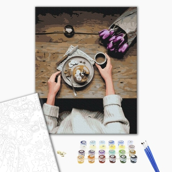 Картина по номерам Натюрморти - Сніданок в теплих тонах