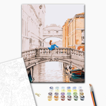 Картина по номерам Города - Дівчина на мосту Венеції