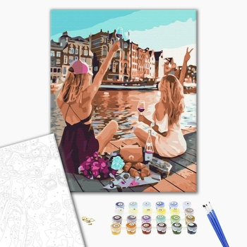 Картина по номерам Люди на картинах - Келих Амстердаму