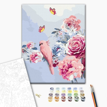 Папуга в квітах