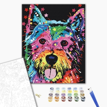 Картина по номерам Тварини, птахи та риби - Різнобарвний Барсик