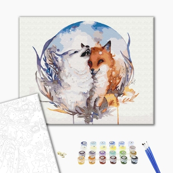 Картина по номерам Тварини, птахи та риби - Закохана лисичка