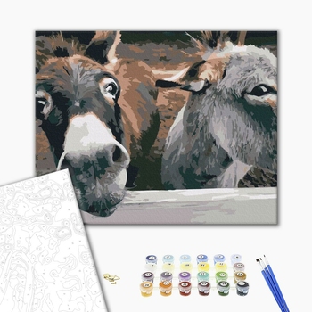 Картина по номерам Тварини, птахи та риби - Віслючки на ранчо