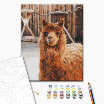 Картина по номерам Тварини, птахи та риби - Лама на фермі