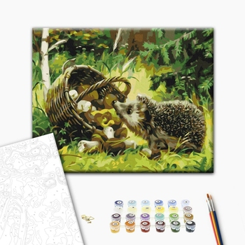 Картина по номерам Тварини, птахи та риби - Їжачок-щасливчик