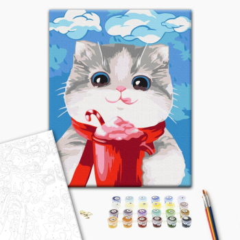 Картина по номерам Тварини, птахи та риби - Смаколик для котика