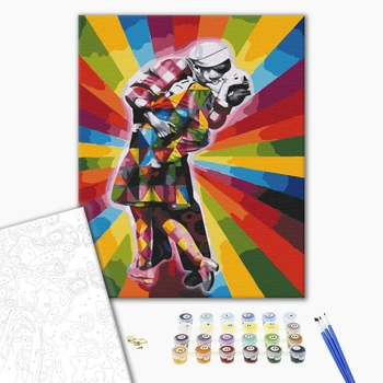 Картина по номерам Поп Арт - Поцілунок поп-арт