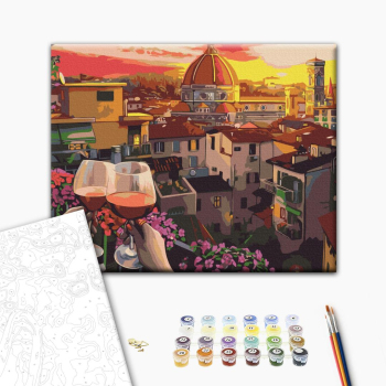 Картина по номерам Города - Затишний вечір з вином