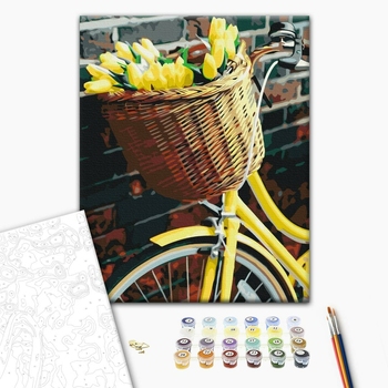 Картина по номерам Квіти - Корзинка для тюльпанів