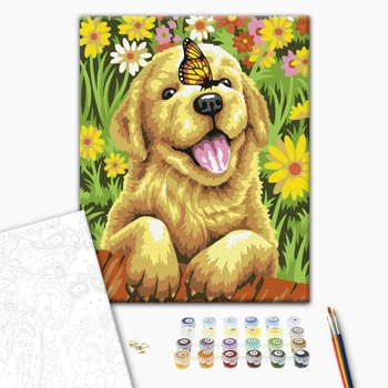 Картина по номерам Тварини, птахи та риби - Joyful puppy