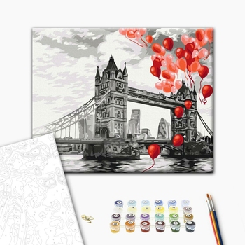 Картина по номерам Города - Повітряні кульки над Тауерським мостом