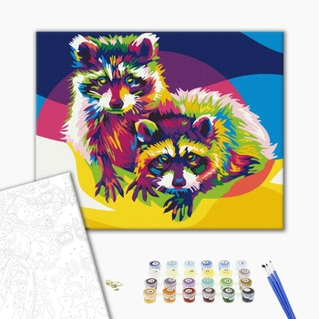 Картина по номерам Поп Арт - Веселкові єноти