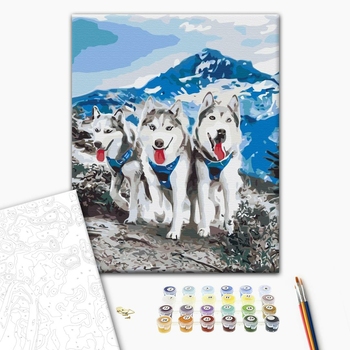 Картина по номерам Тварини, птахи та риби - Друзяки хаскі