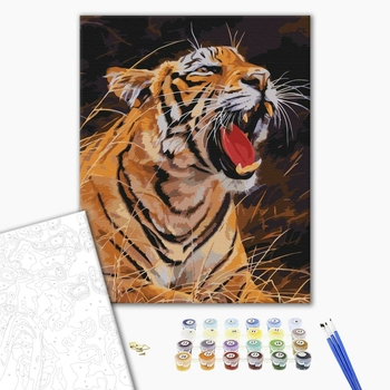Картина по номерам Тварини, птахи та риби - Рев тигра